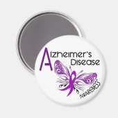 Alzheimer-Krankheit BUTTERFLY 3 Bewusstsein Magnet (Vorderseite/Rückseite)