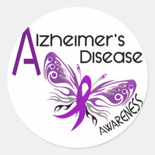 Alzheimer-Krankheit BUTTERFLY 3 Bewusstsein Runder Aufkleber