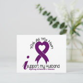 Alzheimer-Krankheit, die ich unterstütze mein Ehem Postkarte (Stehend Vorderseite)