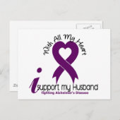 Alzheimer-Krankheit, die ich unterstütze mein Ehem Postkarte (Vorne/Hinten)