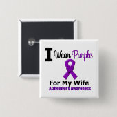 Alzheimer-Krankheit Lila Ehefrau Button (Vorne & Hinten)