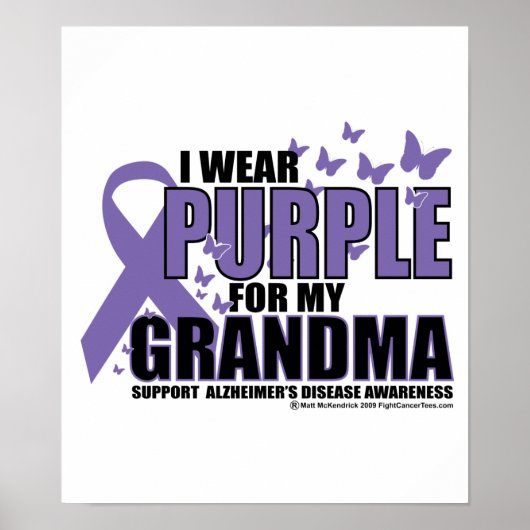 Alzheimer Lila für GRANDMA Poster (Vorne)