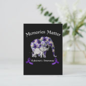 Alzheimer: Niedliche Elefantenfamilienunterstützun Postkarte (Stehend Vorderseite)