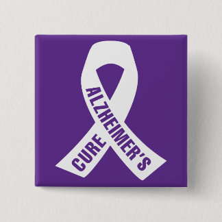 Alzheimer-Ribbon auf Lila Button