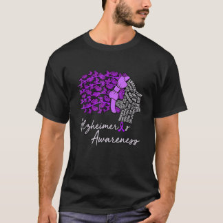 Alzheimer s Awareness Purple Flowers Ribbon Month T-Shirt