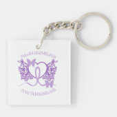 Alzheimer Sensibilisierung für Lila Schmetterlinge Schlüsselanhänger (Rückseite)