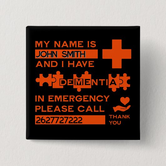Alzheimer-Syndrom Button (Vorderseite)