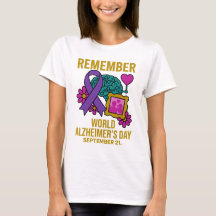 Alzheimer-Tag Erinnerungs-Herzrahmen Lila Band