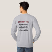 Alzheimer-Warnung mit Personalisierter Telefonnumm T-Shirt (Schwarz voll)