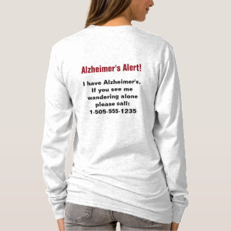Alzheimer-Warnung mit Personalisierter Telefonnumm T-Shirt