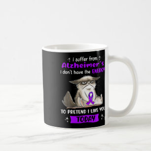 Alzheimerheimer's Awareness Fun Cat leidet Kaffeetasse