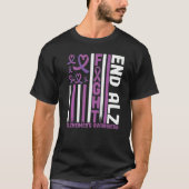 Alzheimers American Flag End Alz Alzheimer's Aware T-Shirt (Vorderseite)