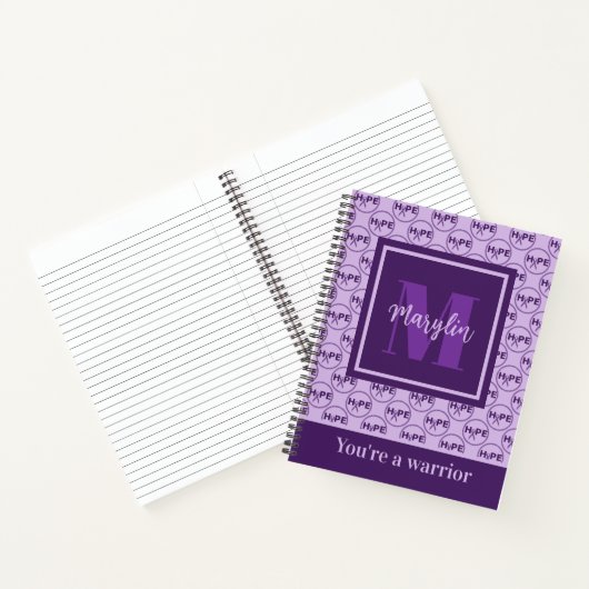 ALZHEIMERS AWARENENZ LILA MONOGRAMM NOTEBOOK NOTIZBLOCK (Innenseite)