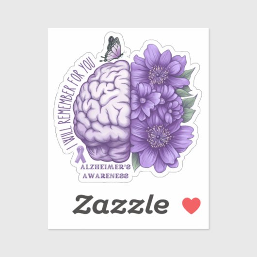 Alzheimer's Awareness, an die ich für Sie denken w Aufkleber (Blatt)