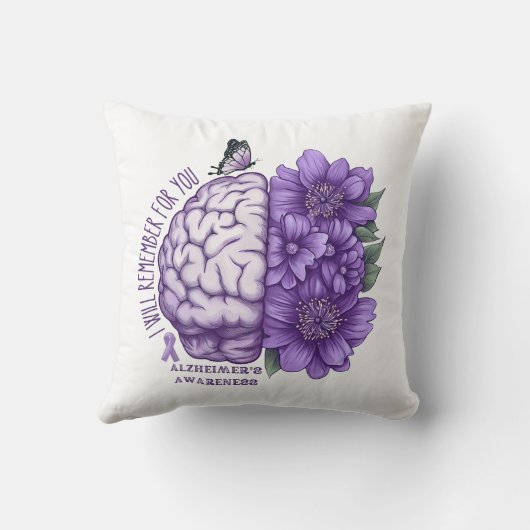 Alzheimer's Awareness, an die ich für Sie denken w Kissen (Rückseite)