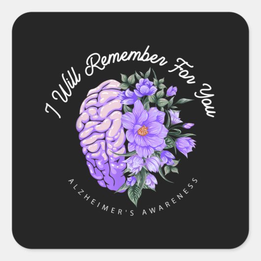 Alzheimer's Awareness, an die ich für Sie denken w Quadratischer Aufkleber (Vorderseite)
