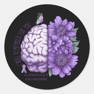 Alzheimer's Awareness, an die ich für Sie denken w Runder Aufkleber