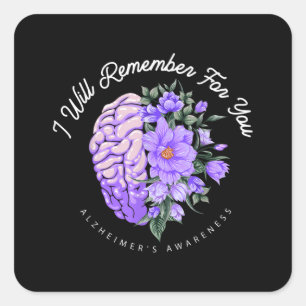 Alzheimer's Awareness, an die ich mich für Sie er Quadratischer Aufkleber