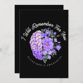 Alzheimer's Awareness, an die ich mich für Sie eri Einladung (Vorne/Hinten)