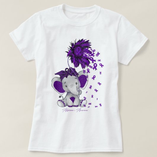 Alzheimer's Awareness Awareness Elephant Sonnenblu T-Shirt (Design vorne)