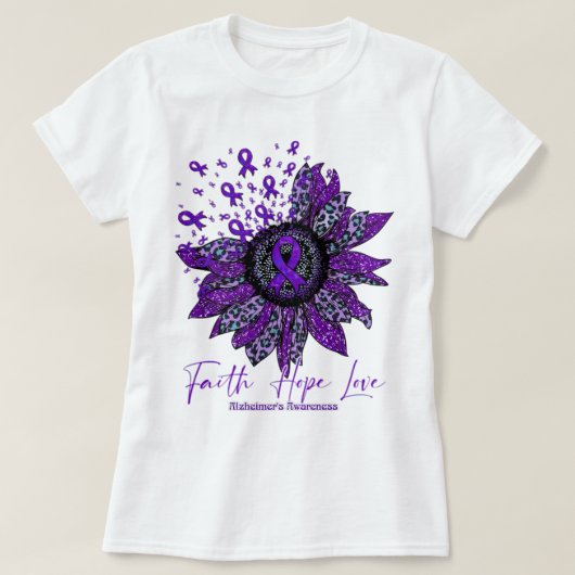 Alzheimer's Awareness Awareness Sonnenblume Faith T-Shirt (Design vorne)