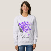 Alzheimer's Awareness Butterfly Swirl & Word Art Sweatshirt (Vorne ganz)