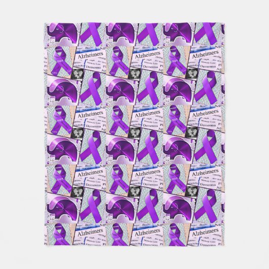 Alzheimer's Awareness Collage Fleecedecke (Vorderseite)