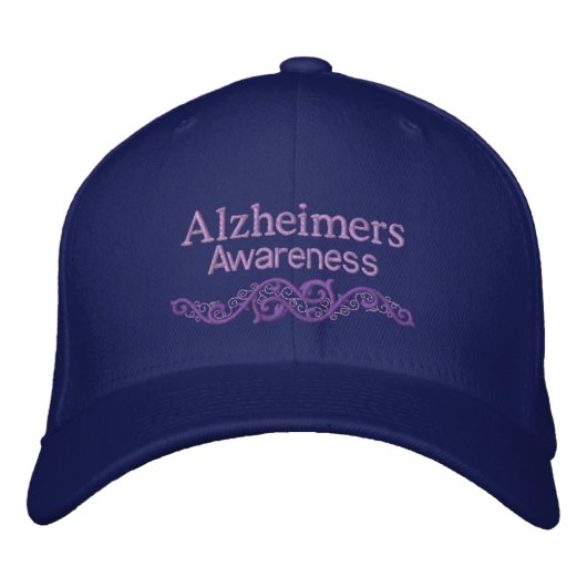 Alzheimers Awareness Custom Embroided Hat Bestickte Kappe (Vorderseite)