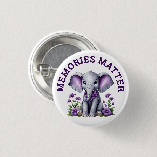 Alzheimer's Awareness-Erinnerungen sind wichtig El Button (Vorne & Hinten)