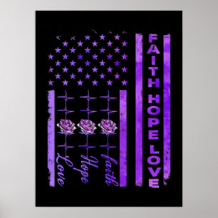 Alzheimers Awareness Faith Hope Liebe Lila Poster