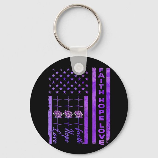 Alzheimers Awareness Faith Hope Liebe Lila Schlüsselanhänger (Vorderseite)