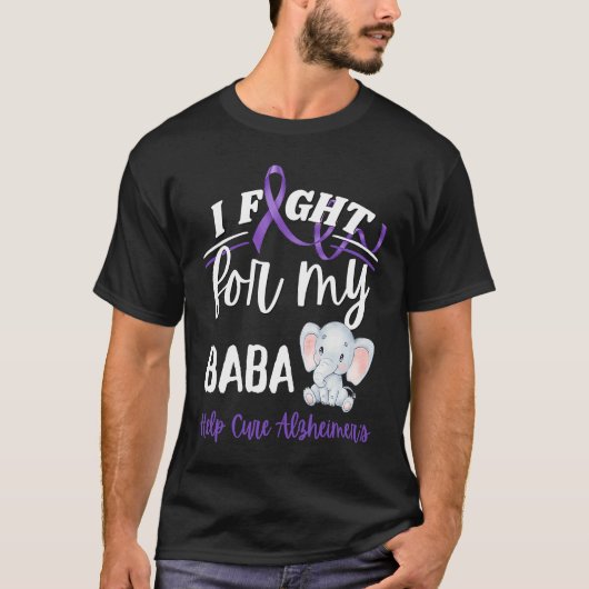 Alzheimer's Awareness I Fight Baba Alzheimer's Ele T-Shirt (Vorderseite)