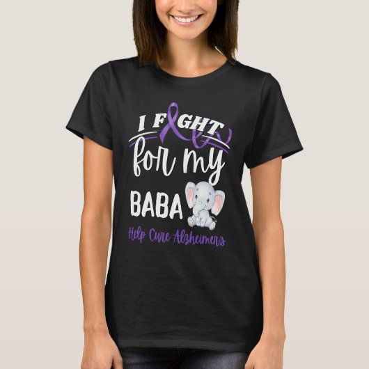 Alzheimer's Awareness I Fight Baba Alzheimer's Ele T-Shirt (Vorderseite)