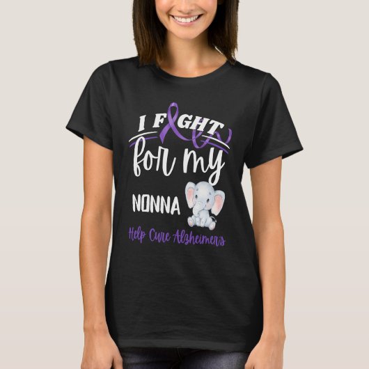 Alzheimer's Awareness I Fight For Nonna Alzheimer' T-Shirt (Vorderseite)