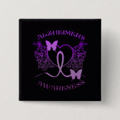 Alzheimers Awareness Lila Butterfells Button (Vorderseite)