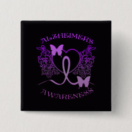 Alzheimers Awareness Lila Butterfells Button