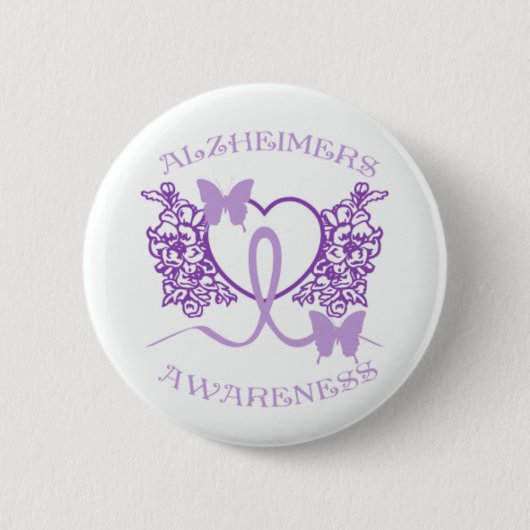 Alzheimers Awareness Lila Butterfells Button2 Button (Vorderseite)