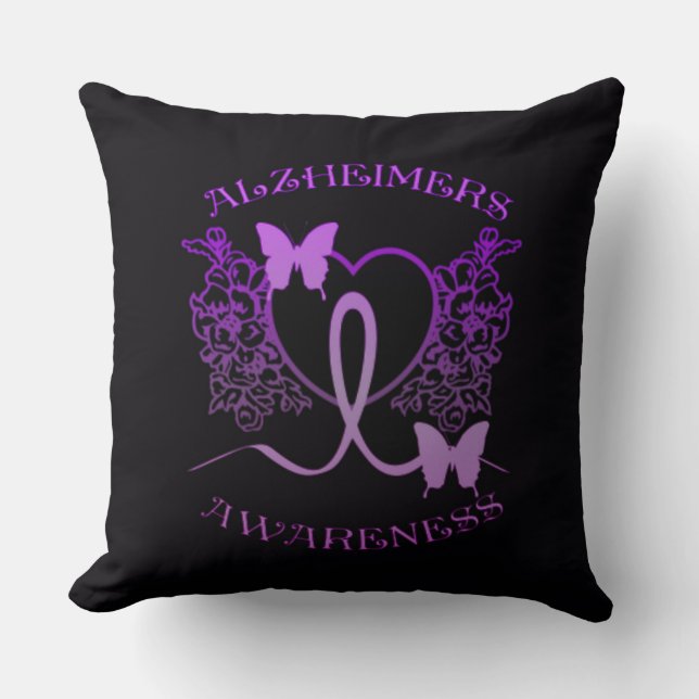 Alzheimers Awareness Lila Butterfells Pillow 2 Kissen (Vorderseite)