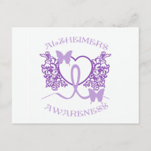 Alzheimers Awareness Lila Butterfells Postcard Postkarte