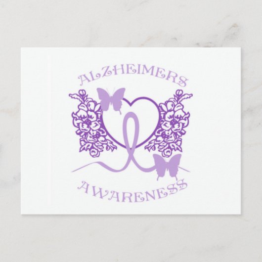 Alzheimers Awareness Lila Butterfells Postcard Postkarte (Vorderseite)