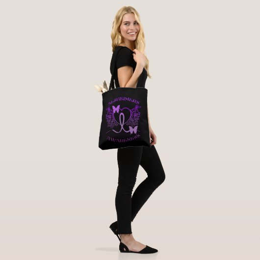 Alzheimers Awareness Lila Butterfells Tote Bag Tasche (Am Model)