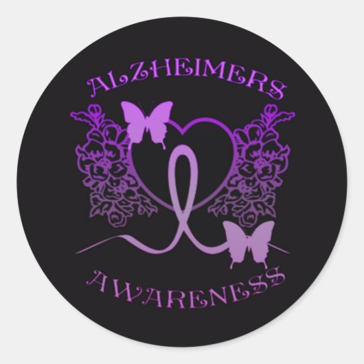 Alzheimers Awareness Lila Butterfly Stickers 2 (Vorderseite)
