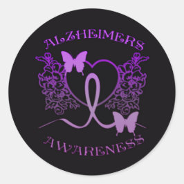 Alzheimers Awareness Lila Butterfly Stickers 2
