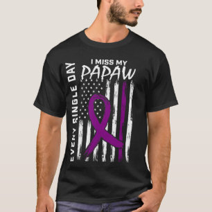 Alzheimers Awareness Papaw American Flag 4. Ju T-Shirt