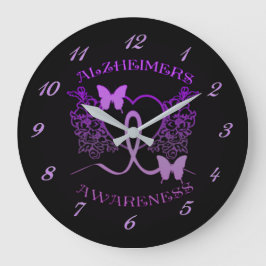 Alzheimers Awareness Purple Butterflies Wall Clock Große Wanduhr