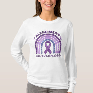 Alzheimer's Awareness Rainbow Lila Ribbon T-Shirt