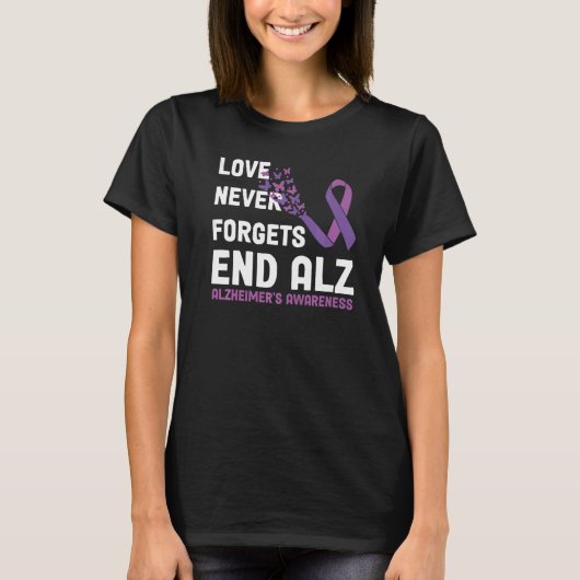 Alzheimer's Awareness Ribbon Purple Butterflies   T-Shirt (Vorderseite)