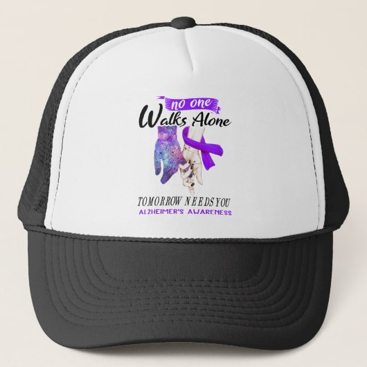 Alzheimer's Awareness Ribbon Support Geschenke Truckerkappe (Vorderseite)