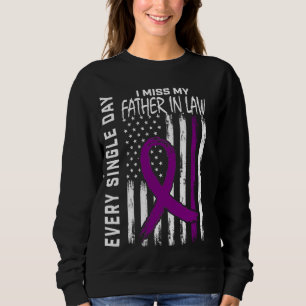 Alzheimers Awareness Vaterin in Law American Flag  Sweatshirt