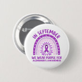 Alzheimer's Disease Awareness Purple Ribbon Button (Vorne & Hinten)